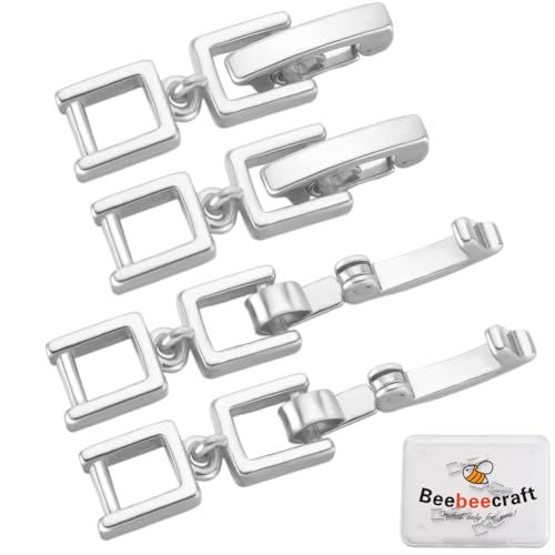 Beebeecraft 1 Box 6 Stück Faltverschlüsse Platiniertes Messing 29 mm Halskette Armbandverlängerungen Armbandverschlüsse Für Armband Halskette DIY Schmuckherstellung von Beebeecraft