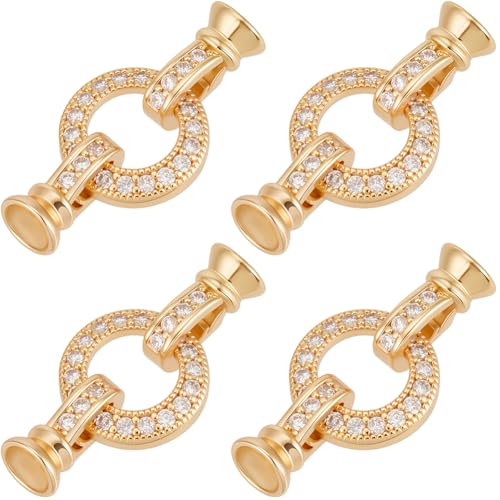 Beebeecraft 1 Box 6 Stück Micro Pave Zirkonia Faltverschlüsse 18 Karat Vergoldetes Messing 30mm Armbandverschlüsse Und Verschlüsse Twister Verlängerungsverbinder Für Die Schmuckherstellung Halsketten Beebeecraft 1 Box 6 Stück Micro Pave Zirkonia Faltverschlüsse 18 Karat Vergoldetes Messing 30mm Armbandverschlüsse Und Verschlüsse Twister Verlängerungsverbinder Für Die Schmuckherstellung Halsketten von Beebeecraft