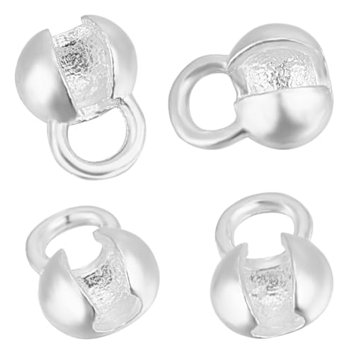 Beebeecraft 1 Box 6 Stück Perlenspitzen Knotenabdeckungen Aus Sterlingsilber Eisen Crimpperlenabdeckungen Mit Loch 1.5 mm Für Knoten Und Crimp Ergebnisse Zur Schmuckherstellung von Beebeecraft