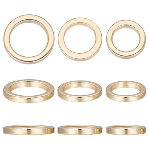 Beebeecraft 1 Box 60 Stück 4/5/6 mm Verbindungsring, 24 Karat Vergoldet, Rund, Hohl, Kleiner Kreis, Lünettenrahmen-Verbindungsstücke, Geschlossene Biegering-Charms Für Die Herstellung von Armbändern von Beebeecraft