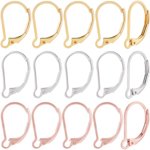 Beebeecraft 1 Box 60 Stück Französische LeverbackOhrhaken 24 Karat Gold & Roségold & SterlingSilber Plattiert Edelstahl Hypoallergen Baumelnde Ohrhaken 16.5x10 mm Für Ohrringe DIYSchmuckherstellung Beebeecraft 1 Box 60 Stück Französische LeverbackOhrhaken 24 Karat Gold & Roségold & SterlingSilber Plattiert Edelstahl Hypoallergen Baumelnde Ohrhaken 16.5x10 mm Für Ohrringe DIYSchmuckherstellung von Beebeecraft