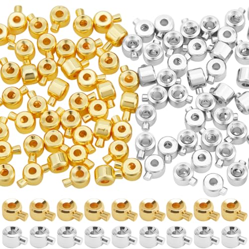 Beebeecraft 1 Box 60 Stück Stopper Quetschperlen 18 Karat vergoldetes Messing lose Abstandshalter Säule Schnur Ende Brot für Schmuckherstellung DIY Handwerk Armband Halskette Zubehör Beebeecraft 1 Box 60 Stück Stopper Quetschperlen 18 Karat vergoldetes Messing lose Abstandshalter Säule Schnur Ende Brot für Schmuckherstellung DIY Handwerk Armband Halskette Zubehör von Beebeecraft