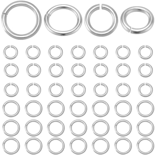 Beebeecraft 1 Box 60 offene Biegeringe 925 kleine Runde Ringe Aus Sterlingsilber 4/5 mm Einzelne Schlaufenglieder Für Die DIY Schmuckherstellung von Beebeecraft