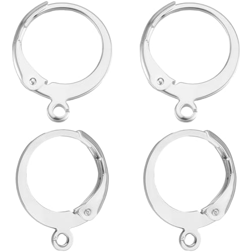 Beebeecraft 1 Box 80 runde Leverback Ohrhaken 925 Sterlingsilber Plattiert 316L französische Ohrring Beschläge Aus Edelstahl Ohrhaken Zur Schmuckherstellung von Beebeecraft