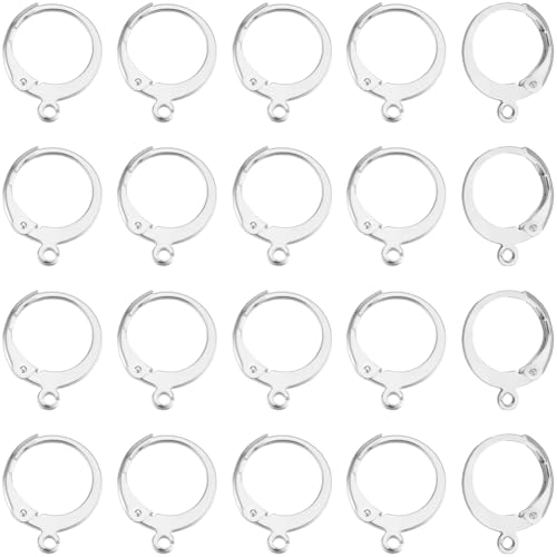 Beebeecraft 1 Box 80 runde Leverback Ohrhaken 925 Sterlingsilber Plattiert 316L französische Ohrring Beschläge Aus Edelstahl Ohrhaken Zur Schmuckherstellung von Beebeecraft