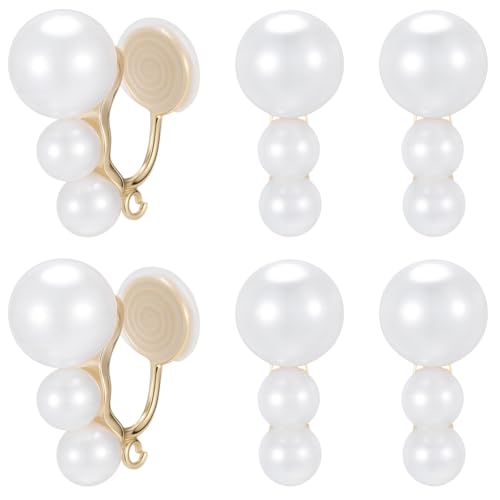 Beebeecraft 1 Box Mit 10 Ohrclips Ohrclips Aus 18 Karat Vergoldetem Messing Mit ABS Imitationsperlen Für Die Herstellung von DIY Ohrringschmuck von Beebeecraft