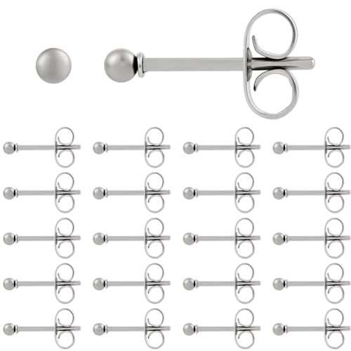 Beebeecraft 1 Box Mit 100 Kugel Ohrsteckern Für Damen 304 kleine Mini Kugel Ohrstecker Aus Edelstahl Silber Valentinstagsgeschenke Für Muttertage (Kugel: 2mm) von Beebeecraft