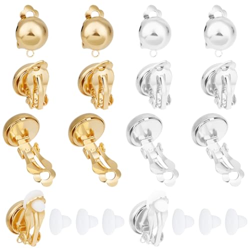 Beebeecraft 1 Box Mit 16 Stück Clip On Ohrringzubehör 24 Karat Gold Und Sterlingsilber Plattiert Halbrunder Clip On Ohrring Konverter Komponenten Für Nicht Durchbohrte Ohrringe Und 20 Stück Ohrmuttern Beebeecraft 1 Box Mit 16 Stück Clip On Ohrringzubehör 24 Karat Gold Und Sterlingsilber Plattiert Halbrunder Clip On Ohrring Konverter Komponenten Für Nicht Durchbohrte Ohrringe Und 20 Stück Ohrmuttern von Beebeecraft