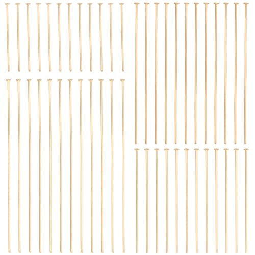Beebeecraft 1 Box Mit 160 Stück 25/38/51/63 Mm Kopfnadeln 18K Vergoldet Flaches Ösen Quilting Satin Gerade Nadeln Zum Nähen Schneidern Schmuckherstellung DIY Handwerk Kopf 2 mm von Beebeecraft