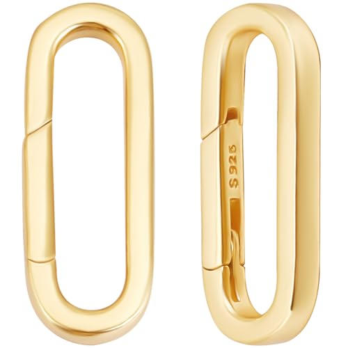 Beebeecraft 1 Box Mit 2 goldenen Federtorringen Echtes 18 Karat Vergoldetes 925 Sterlingsilber Runder Ovaler Karabinerverschluss Schnappverschluss Ringverschluss Zur Schmuckherstellung Halsketten von Beebeecraft