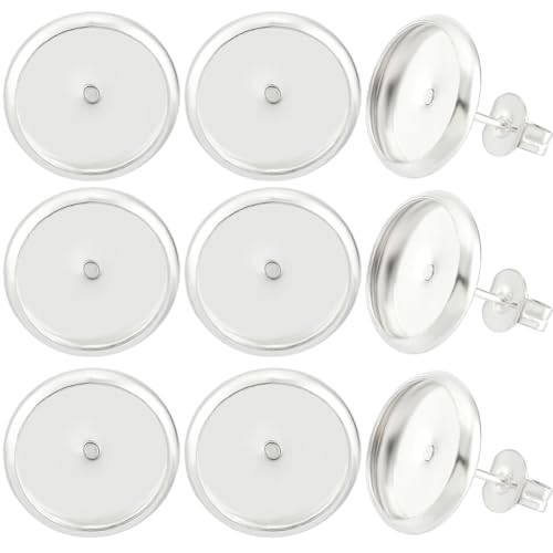 Beebeecraft 1 Box Mit 20 CabochonOhrringrohlingen Aus Sterlingsilber Plattierte Mit Flacher Runder Lünette 10 mm Tablett PfostenbecherOhrsteckerzubehör Mit 20 Ohrmuttern Für Die Beebeecraft 1 Box Mit 20 CabochonOhrringrohlingen Aus Sterlingsilber Plattierte Mit Flacher Runder Lünette 10 mm Tablett PfostenbecherOhrsteckerzubehör Mit 20 Ohrmuttern Für Die von Beebeecraft