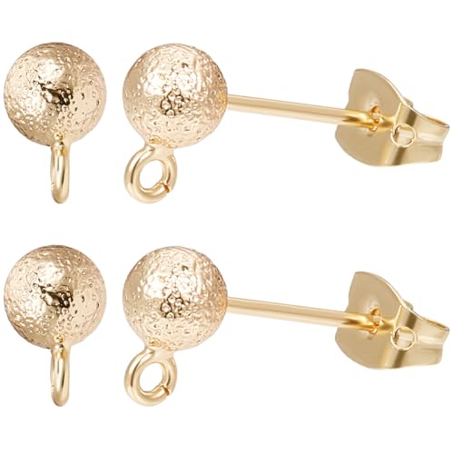 Beebeecraft 1 Box Mit 20 Kugel Ohrsteckern 18 Karat Vergoldetes Messing Strukturierte Runde Ohrstecker Post Loop Komponenten Mit Ohrmuttern Für Die Schmuckherstellung Beebeecraft 1 Box Mit 20 Kugel Ohrsteckern 18 Karat Vergoldetes Messing Strukturierte Runde Ohrstecker Post Loop Komponenten Mit Ohrmuttern Für Die Schmuckherstellung von Beebeecraft