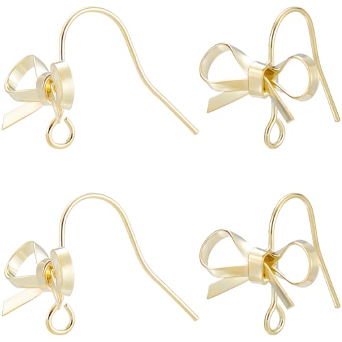 Beebeecraft 1 Box Mit 20 Ohrhaken Mit Schleife 14 Karat Vergoldete Messing Fliege Ohrring Beschläge Mit 925 Sterling Silber Stiften Für Die Schmuckherstellung von Baumelnden Ohrringen Beebeecraft 1 Box Mit 20 Ohrhaken Mit Schleife 14 Karat Vergoldete Messing Fliege Ohrring Beschläge Mit 925 Sterling Silber Stiften Für Die Schmuckherstellung von Baumelnden Ohrringen von Beebeecraft