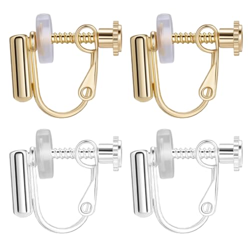 Beebeecraft 1 Box Mit 20 Ohrringclips 18 Karat Gold Und Sterlingsilber Plattierte Messing Ohrclips Nicht Durchstochene Ohrringbeschläge Mit Silikon Ohrclip Pads Für Die DIY Herstellung von Beebeecraft 1 Box Mit 20 Ohrringclips 18 Karat Gold Und Sterlingsilber Plattierte Messing Ohrclips Nicht Durchstochene Ohrringbeschläge Mit Silikon Ohrclip Pads Für Die DIY Herstellung von von Beebeecraft