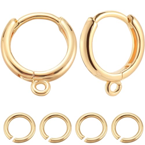 Beebeecraft 1 Box Mit 20 Stück Echten 18 Karat Vergoldeten Huggie Creolen Ohrhaken Runde Französische Haken Ohrringdrähte Mit Schlaufe Und Biegeringen Baumelnde Leverback Ohrring Beschläge Beebeecraft 1 Box Mit 20 Stück Echten 18 Karat Vergoldeten Huggie Creolen Ohrhaken Runde Französische Haken Ohrringdrähte Mit Schlaufe Und Biegeringen Baumelnde Leverback Ohrring Beschläge von Beebeecraft