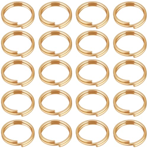 Beebeecraft 1 Box 200 Stück Biegeringen Mit Doppelschlaufe 18 Karat Vergoldet 304 Edelstahl 6mm Offene Biegeringe Geteilte Runde Ringe Für DIY Armbänder Halsketten Schlüsselanhänger von Beebeecraft