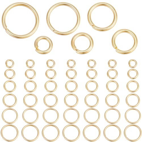 Beebeecraft 1 Box Mit 300 Stück 5/6/7/8/9/10 mm Offene Biegeringe 24 Karat Vergoldeter Edelstahl Einzelne Schleife Biegeringe Runde Verbindungsringe Für Die Herstellung von Armbändern Halsketten Beebeecraft 1 Box Mit 300 Stück 5/6/7/8/9/10 mm Offene Biegeringe 24 Karat Vergoldeter Edelstahl Einzelne Schleife Biegeringe Runde Verbindungsringe Für Die Herstellung von Armbändern Halsketten von Beebeecraft