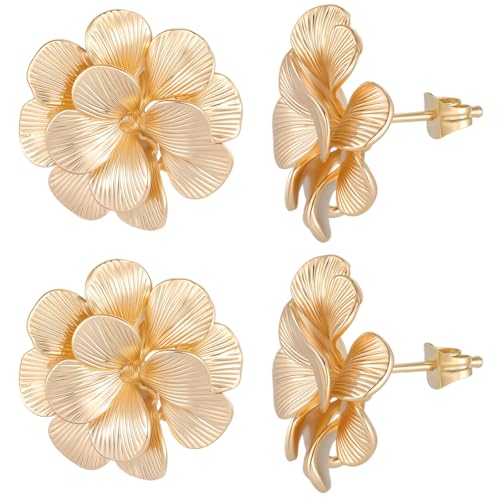 Beebeecraft 1 Box Mit 5 Paar Blumen Ohrring Zubehör 18 Karat Vergoldete Ohrstecker Mit Schlaufe Messing Blumenmuster Goldene Ohrstecker Für Die Herstellung von Schmuck Mit Frühlingsmotiv DIY Beebeecraft 1 Box Mit 5 Paar Blumen Ohrring Zubehör 18 Karat Vergoldete Ohrstecker Mit Schlaufe Messing Blumenmuster Goldene Ohrstecker Für Die Herstellung von Schmuck Mit Frühlingsmotiv DIY von Beebeecraft