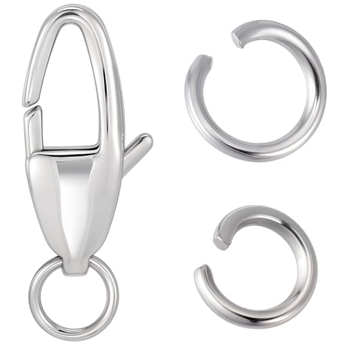 Beebeecraft 1 Box Mit 6 Karabinerverschlüssen 304 Edelstahl Pferdeaugen Halsketten Und Armbandverschlüssen Mit Offenen Biegeringen In 2 Größen Für Die Schmuckherstellung von Halsketten Und Armbändern von Beebeecraft