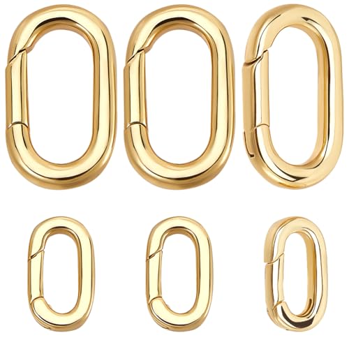 Beebeecraft 1 Box Mit 8 ovalen Federringen Echtes 18 Karat Vergoldetes Messing Torring Geteilter Schnapphaken Karabinerverschluss Feder Schlüsselringschnalle Für Schmuckherstellung Halsketten Beebeecraft 1 Box Mit 8 ovalen Federringen Echtes 18 Karat Vergoldetes Messing Torring Geteilter Schnapphaken Karabinerverschluss Feder Schlüsselringschnalle Für Schmuckherstellung Halsketten von Beebeecraft