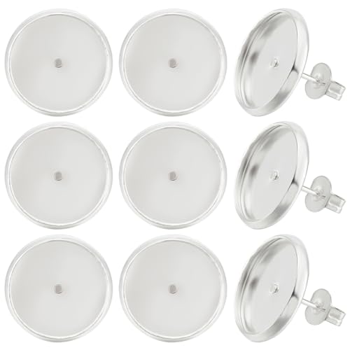 Beebeecraft 1 Box Stück 20 Cabochon Ohrringrohlingen Aus Sterlingsilber Plattierte Mit Flacher Runder Lünette 12 mm Tablett PfostenbecherOhrsteckerzubehör Mit 20 Ohrmuttern Für Die Beebeecraft 1 Box Stück 20 Cabochon Ohrringrohlingen Aus Sterlingsilber Plattierte Mit Flacher Runder Lünette 12 mm Tablett PfostenbecherOhrsteckerzubehör Mit 20 Ohrmuttern Für Die von Beebeecraft