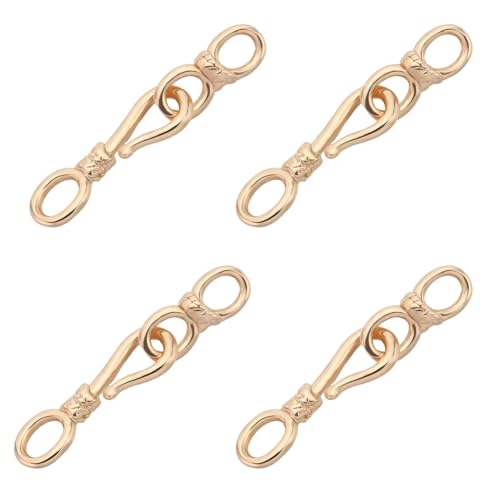 Beebeecraft 1 Box mit 15 S-Hakenverschlüssen, 18 Karat vergoldet, Zirkonia, Schmuckverschlüsse, Öse, Knebelverschluss, Verbindungsstück mit baumelnder Schlaufe für Schmuckherstellungszubehör von Beebeecraft