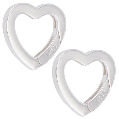 Beebeecraft 1 Box mit 2 Herz-Federringen, 925er Sterlingsilber, Feder-Schnappverschluss für Schmuckherstellung Beebeecraft 1 Box mit 2 Herz-Federringen, 925er Sterlingsilber, Feder-Schnappverschluss für Schmuckherstellung von Beebeecraft