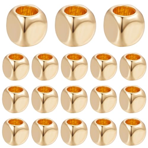 Beebeecraft 1 Box mit 300 Stück Würfelperlen vergoldet mit 18 Karat Gold aus Messing Säulenperlen Abstandshalter lose Perlen für die Herstellung von DIY Armbändern Ohrringen Kleine Loch: 1.2 mm Beebeecraft 1 Box mit 300 Stück Würfelperlen vergoldet mit 18 Karat Gold aus Messing Säulenperlen Abstandshalter lose Perlen für die Herstellung von DIY Armbändern Ohrringen Kleine Loch: 1.2 mm von Beebeecraft