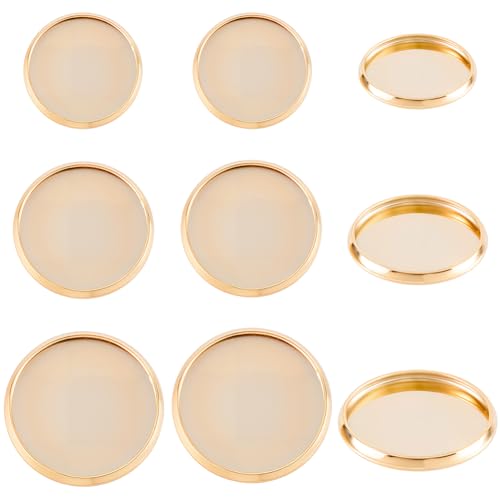 Beebeecraft 1 Box mit 60 runden Cabochon-Tabletts aus 304 Edelstahl, 10/12/14 mm, einfache Kante, Lünettenbecher für Schmuckherstellung, Charms von Beebeecraft