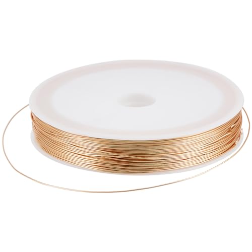 Beebeecraft 1 Rolle 80 m Bastel Kupferdraht 18 Karat Vergoldetes Messing Runder Dünner Draht Schmuckdraht Für Die Schmuckherstellung (24 Gauge) von Beebeecraft