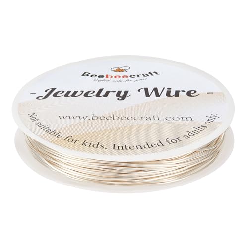 Beebeecraft 1 Rolle 98 Fuß/30 m Kupferdraht 20 Gauge 0.8mm Sterling Silber Plattiert Messing Schmuckdraht Runder Perlendraht Für Schmuckherstellung Zubehör DIY Handwerk Beebeecraft 1 Rolle 98 Fuß/30 m Kupferdraht 20 Gauge 0.8mm Sterling Silber Plattiert Messing Schmuckdraht Runder Perlendraht Für Schmuckherstellung Zubehör DIY Handwerk von Beebeecraft