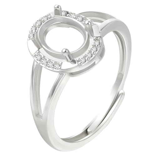Beebeecraft 1 Schachtel Rohlinge Für Krappenringe Mit Zirkonia Rhodiniert 925 verstellbare 4 Krallen Krappenringfassungen Aus Sterlingsilber Fingerringkomponenten Für Schmuckherstellungssets Befunde von Beebeecraft