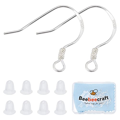Beebeecraft 10 Paar/Box 925 Sterling Silber Ohrhänger Ohrring Haken Ohrhaken mit Kugel Spule & 50 Ohrringverschlüssen Für Ohrhänger Schmuckherstellung Beebeecraft 10 Paar/Box 925 Sterling Silber Ohrhänger Ohrring Haken Ohrhaken mit Kugel Spule & 50 Ohrringverschlüssen Für Ohrhänger Schmuckherstellung von Beebeecraft