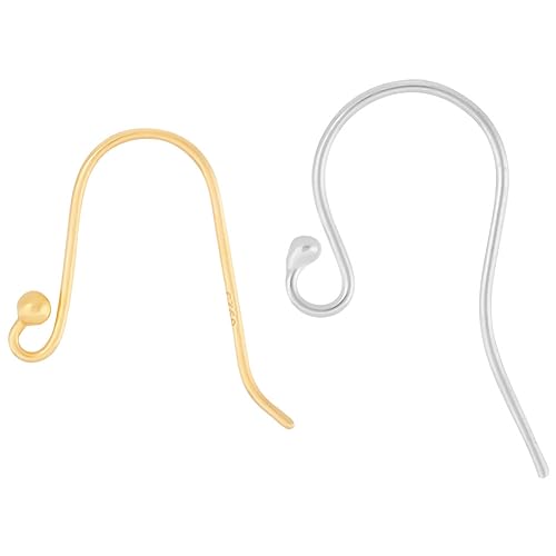 Beebeecraft 10 Paar Französische Ohrringhaken In 2 Farben 925 Sterlingsilber Ohrringhaken Mit Kugel Punkt Fisch Gold Und Silberfarben Ohrringe Schmuckherstellung Mit 40 Ohrring Stoppern von Beebeecraft