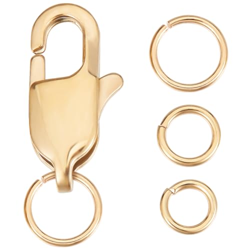 Beebeecraft 10 Stück/Box Schmuckverschlüsse 18 Karat Vergoldet Karabiner Armbandverschlüsse Verbindungsstück Mit 60 offenen Biegeringen Für Die DIY Schmuckherstellung Beebeecraft 10 Stück/Box Schmuckverschlüsse 18 Karat Vergoldet Karabiner Armbandverschlüsse Verbindungsstück Mit 60 offenen Biegeringen Für Die DIY Schmuckherstellung von Beebeecraft