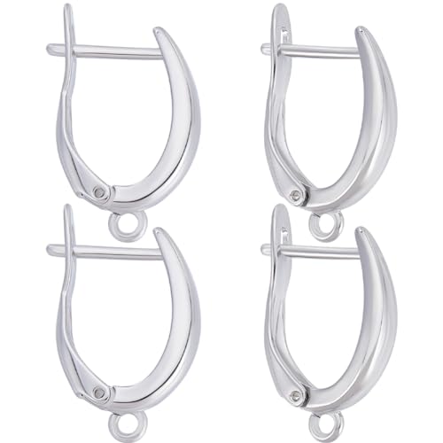 Beebeecraft 10 Stück platinierte, runde Klappbügel-Ohrdraht, französische Ohrringhaken mit Schlaufen, Ohrdraht, mit Aufbewahrungsbox für DIY-Schmuckherstellung Beebeecraft 10 Stück platinierte, runde Klappbügel-Ohrdraht, französische Ohrringhaken mit Schlaufen, Ohrdraht, mit Aufbewahrungsbox für DIY-Schmuckherstellung von Beebeecraft
