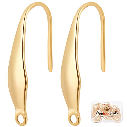Beebeecraft 100 Stück/Box 18K vergoldeter Edelstahl Ohrringhaken Französische Angelhaken Ohrhaken Mit Loch Für DIY Ohrringherstellungssets Beebeecraft 100 Stück/Box 18K vergoldeter Edelstahl Ohrringhaken Französische Angelhaken Ohrhaken Mit Loch Für DIY Ohrringherstellungssets von Beebeecraft