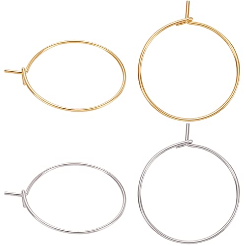 Beebeecraft 100 Stück 2-Farbige Weinglas-Charms Ringe Edelstahl-Creolen-Ohrring-Zubehör Creolen-Ohrhaken 24 mm Für DIY Weihnachten Party Gastgeschenke Schmuckherstellung Beebeecraft 100 Stück 2-Farbige Weinglas-Charms Ringe Edelstahl-Creolen-Ohrring-Zubehör Creolen-Ohrhaken 24 mm Für DIY Weihnachten Party Gastgeschenke Schmuckherstellung von Beebeecraft