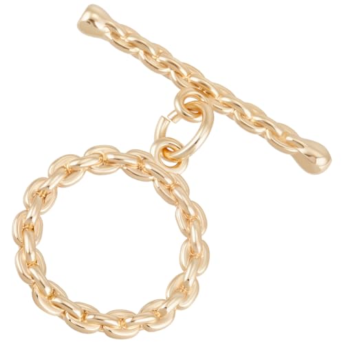 Beebeecraft 12 Set Knebelverschlüsse 18 Karat Vergoldet Rund Gedreht IQ T Stab Verschluss Mit Biegeringen Verbinder Für Armbänder Halsketten Schmuckherstellung DIY Handwerk 14x2mm Beebeecraft 12 Set Knebelverschlüsse 18 Karat Vergoldet Rund Gedreht IQ T Stab Verschluss Mit Biegeringen Verbinder Für Armbänder Halsketten Schmuckherstellung DIY Handwerk 14x2mm von Beebeecraft