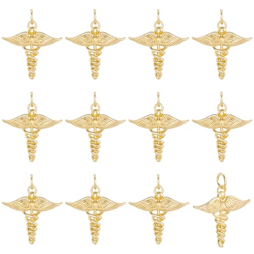Beebeecraft 12 Stück Engel Anhänger 18 Karat Vergoldet Baumelnde Flügel Schutzanhänger Mit Biegering Und Aufbewahrungsbox Für Die Schmuckherstellung Halskette Armband Weihnachten DIY Basteln Beebeecraft 12 Stück Engel Anhänger 18 Karat Vergoldet Baumelnde Flügel Schutzanhänger Mit Biegering Und Aufbewahrungsbox Für Die Schmuckherstellung Halskette Armband Weihnachten DIY Basteln von Beebeecraft