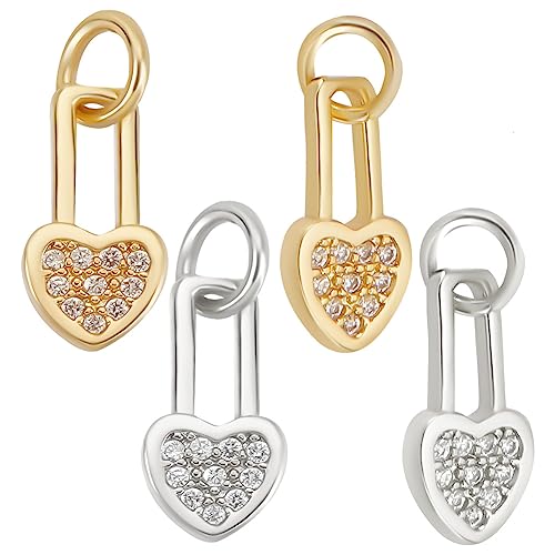 Beebeecraft 16 Stück 2 Farben Herz Schloss Anhänger 18 Karat Vergoldet Und Platiniert Kleine Herz Anhänger Mit Zirkonia Schloss Sicherheitsnadeln Anhänger Mit Für Valentinstag Beebeecraft 16 Stück 2 Farben Herz Schloss Anhänger 18 Karat Vergoldet Und Platiniert Kleine Herz Anhänger Mit Zirkonia Schloss Sicherheitsnadeln Anhänger Mit Für Valentinstag von Beebeecraft
