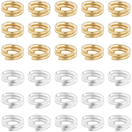Beebeecraft 160 Stück Geteilte Biegeringe 5mm 24 Karat Gold Und Sterlingsilber Plattiertes Messing Winzige Runde Offene Biegeringe Mit Doppelschlaufe Verbindungsstücke Für Schmuckherstellung Beebeecraft 160 Stück Geteilte Biegeringe 5mm 24 Karat Gold Und Sterlingsilber Plattiertes Messing Winzige Runde Offene Biegeringe Mit Doppelschlaufe Verbindungsstücke Für Schmuckherstellung von Beebeecraft