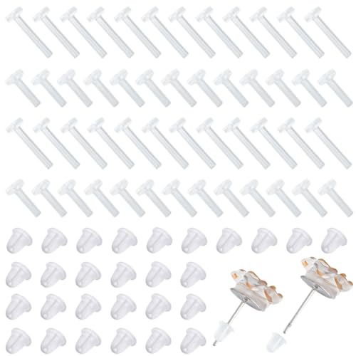 Beebeecraft 1Box 160 Stück Ohrringabdeckungen Aus Kunststoff Für Empfindliche Ohren Transparenter Ohrstecker Und Ohrrückenschutz Für Den Sport von Beebeecraft