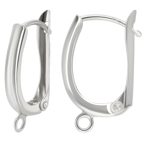 Beebeecraft 2 Paar 925 Creolen Aus Sterlingsilber, Französische Leverback-Ohrhaken Mit Schlaufenverschluss Zur Selbstgemachten Schmuckherstellung Beebeecraft 2 Paar 925 Creolen Aus Sterlingsilber, Französische Leverback-Ohrhaken Mit Schlaufenverschluss Zur Selbstgemachten Schmuckherstellung von Beebeecraft