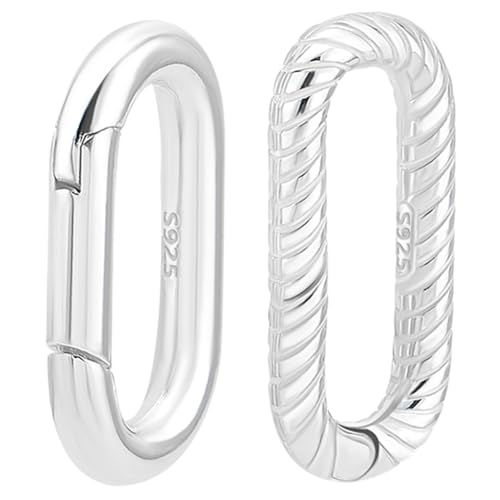 Beebeecraft 2 Stil Ovaler Federverschluss 925 Karabinerhaken Aus Sterlingsilber O Förmige Schnappverschlüsse Für Selbstgemachte Halsketten Und Armbänder Schmuckzubehör von Beebeecraft