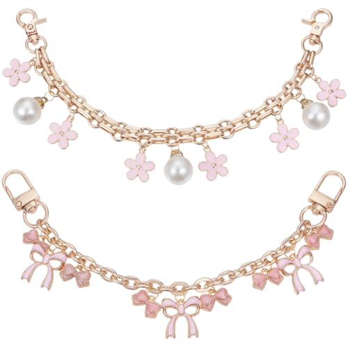 Beebeecraft 2 Stück 2 Stile Goldene Dekorative Taschenkette Mit Schleife Und Blume Perle Emaille Rosa Geldbörsenkette Riemen Ersatz Verlängerungskette Für Geldbörsen Taschen Handtaschen Damen Beebeecraft 2 Stück 2 Stile Goldene Dekorative Taschenkette Mit Schleife Und Blume Perle Emaille Rosa Geldbörsenkette Riemen Ersatz Verlängerungskette Für Geldbörsen Taschen Handtaschen Damen von Beebeecraft