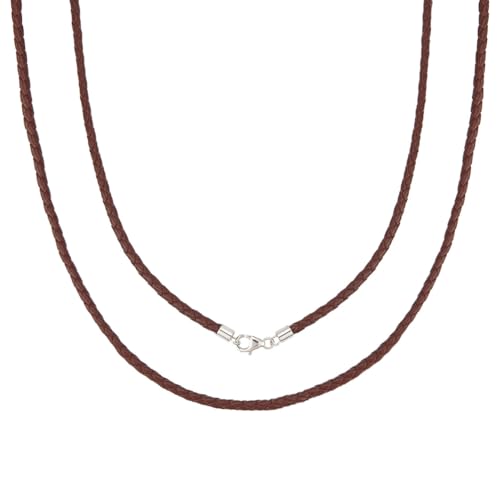 Beebeecraft 2 Stück Geflochtene Lederhalskette es Echtlederband Runde Halskette Mit 925 Sterling Silber Karabinerverschlüssen 3mm 41.2cm Beebeecraft 2 Stück Geflochtene Lederhalskette es Echtlederband Runde Halskette Mit 925 Sterling Silber Karabinerverschlüssen 3mm 41.2cm von Beebeecraft
