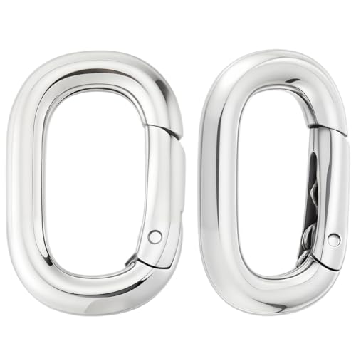 Beebeecraft 2 Stück Spring Oval Ring 0.8x0.5x0.12 Zoll Edelstahl Federring Klein Metall Auslöser Druckverschluss Haken Karabiner Verschluss für Schmuck Herstellung Schlüsselanhänger Tasche Geldbörse Beebeecraft 2 Stück Spring Oval Ring 0.8x0.5x0.12 Zoll Edelstahl Federring Klein Metall Auslöser Druckverschluss Haken Karabiner Verschluss für Schmuck Herstellung Schlüsselanhänger Tasche Geldbörse von Beebeecraft