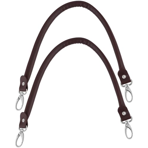 Beebeecraft 2 Stück Taschengriffe Aus PU Leder Kokosnuss Ersatz Geldbörsengurt Platinfarbenen Legierungsverschlüssen Für Handtaschen Schulter Strohtaschen Zubehör von Beebeecraft