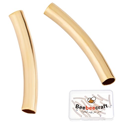 Beebeecraft 20 Stück 24 Karat Vergoldete Noodle Tube Spacer Beads 20 mm Long Tube Spacer Beads Hohlkreis Lose Perlen Für Halsketten-Armbänder Beebeecraft 20 Stück 24 Karat Vergoldete Noodle Tube Spacer Beads 20 mm Long Tube Spacer Beads Hohlkreis Lose Perlen Für Halsketten-Armbänder von Beebeecraft